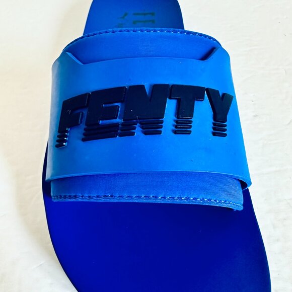 LIKE NEW PUMA X FENTY BY RIHANNA BLUE SLIDES SLIPPERS - Picture 6 of 11